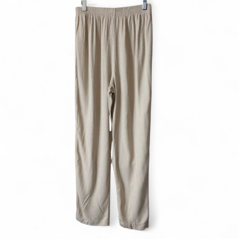 Vintage 90s Briggs Tan & White Micro‎ Houndstooth Pull On Pants, Women's Size M